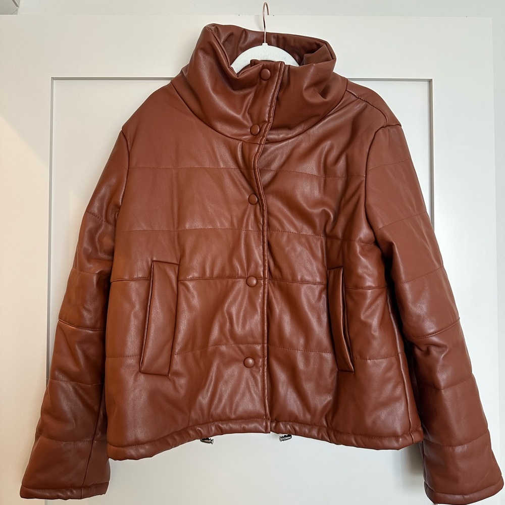 Tuckernuck Brown Faux Leather Jacket